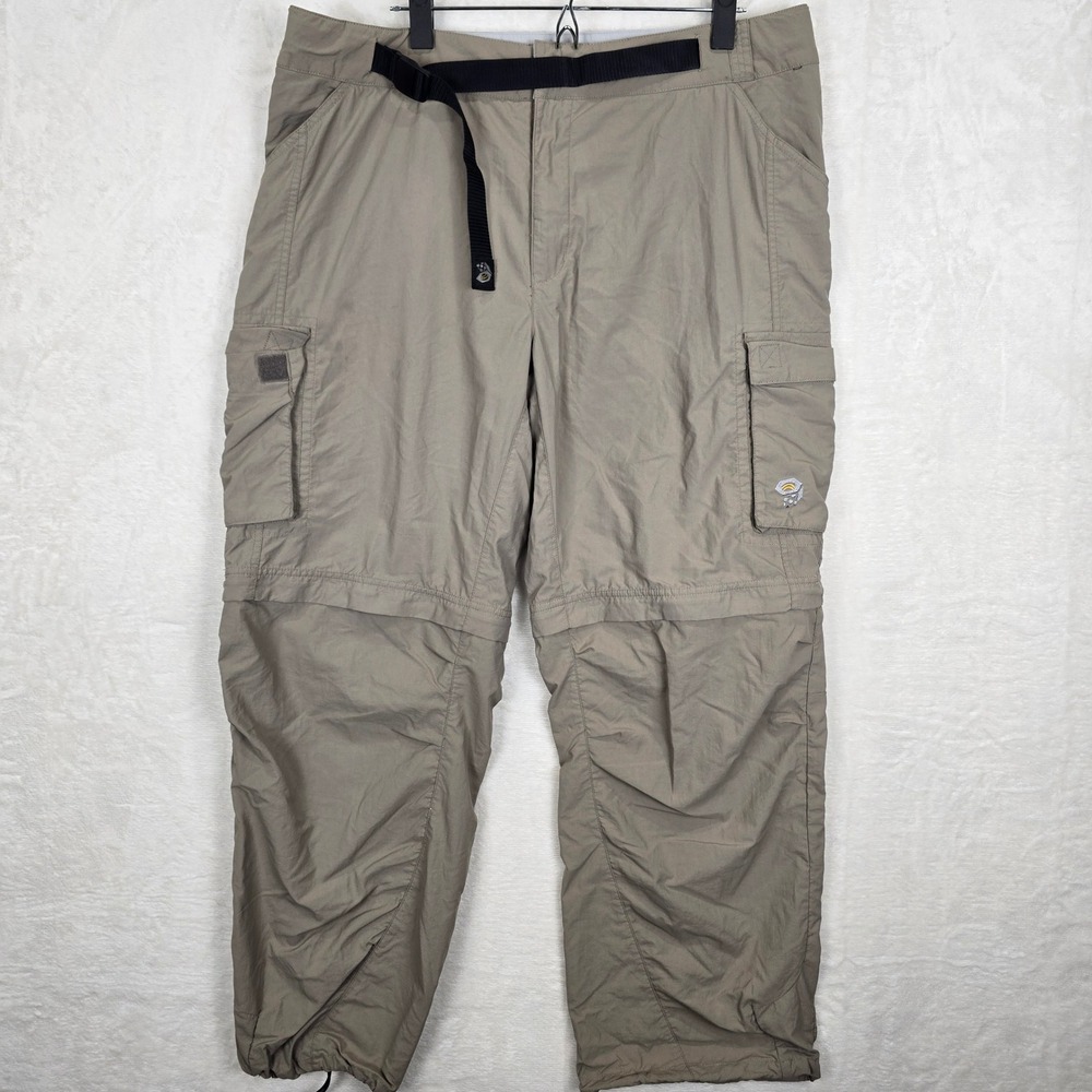 Mountain Hardwear Mens XL Short Khaki Convertible Cargo Hiking Pants OM2192